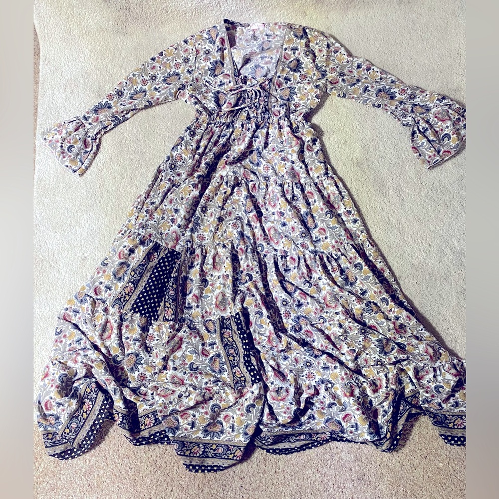 Chaudry Bohemian Princess Sleeve Dress Women Size M 8-10